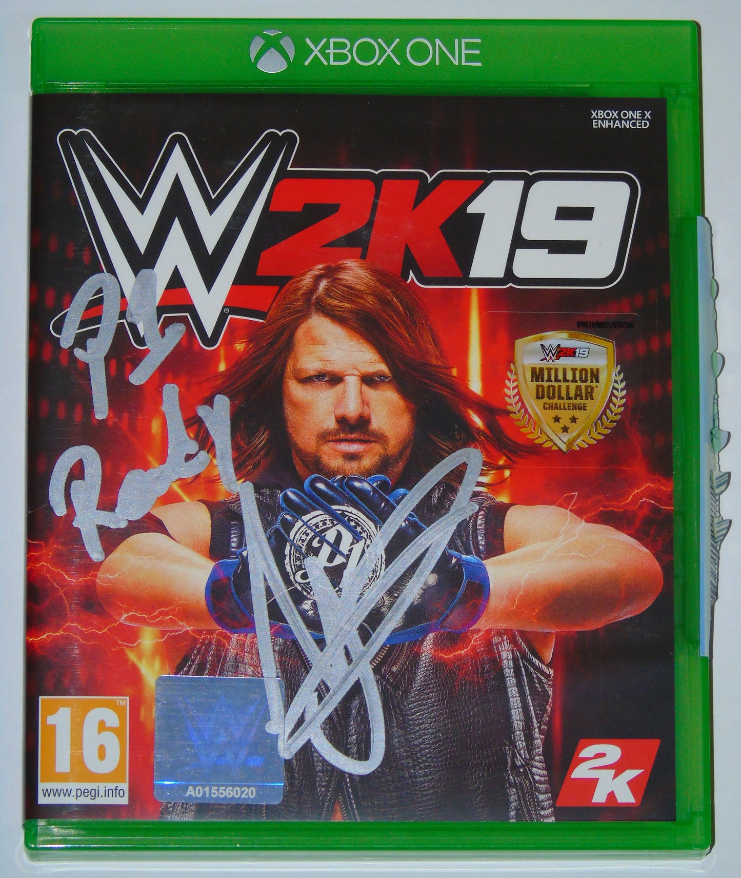 AJ Styles Signed WWE 2K19 XBOX One Video Game