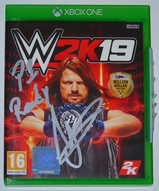 AJ Styles Signed WWE 2K19 XBOX One Video Game