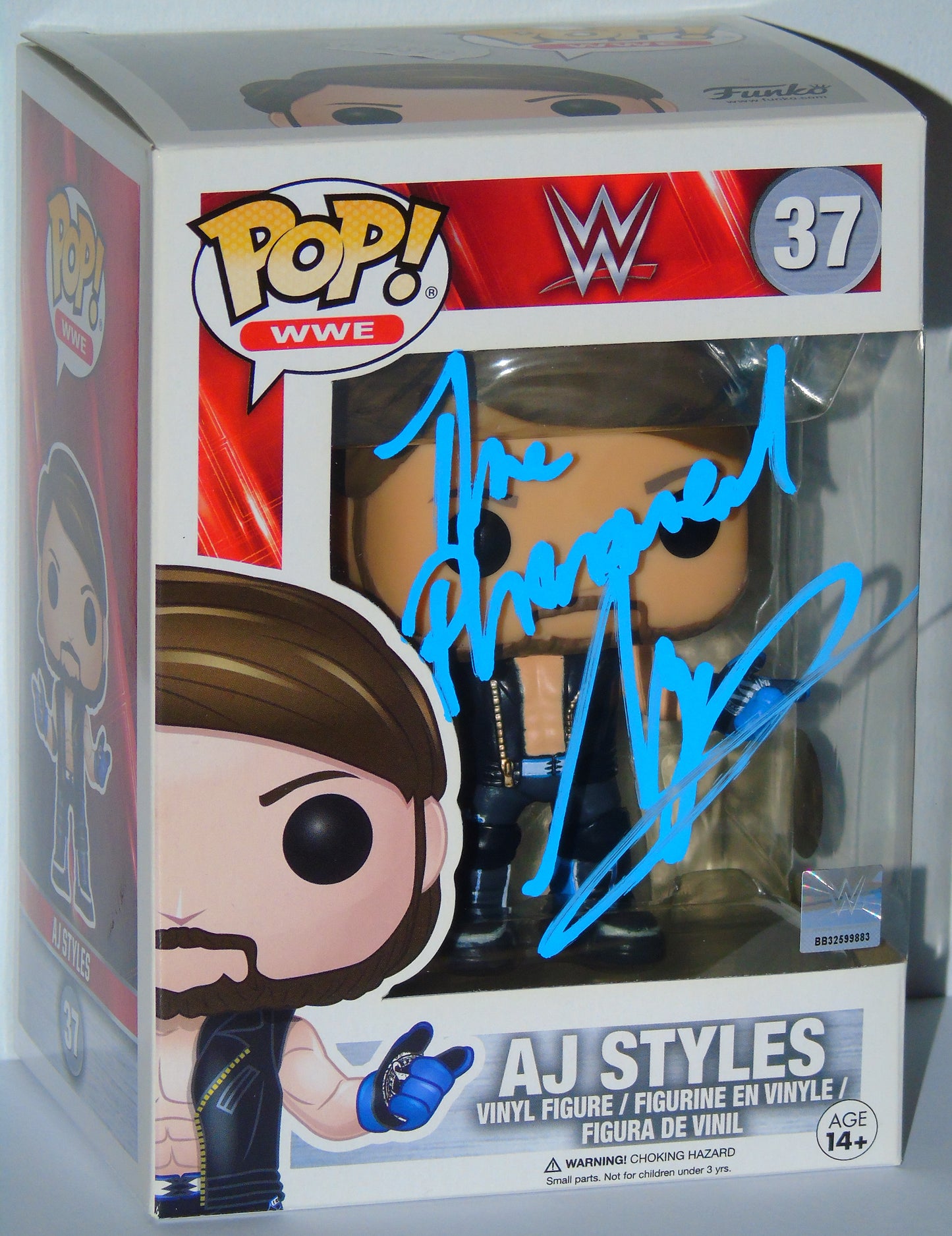 AJ Styles Signed WWE Funko Pop! Vinyl Figure