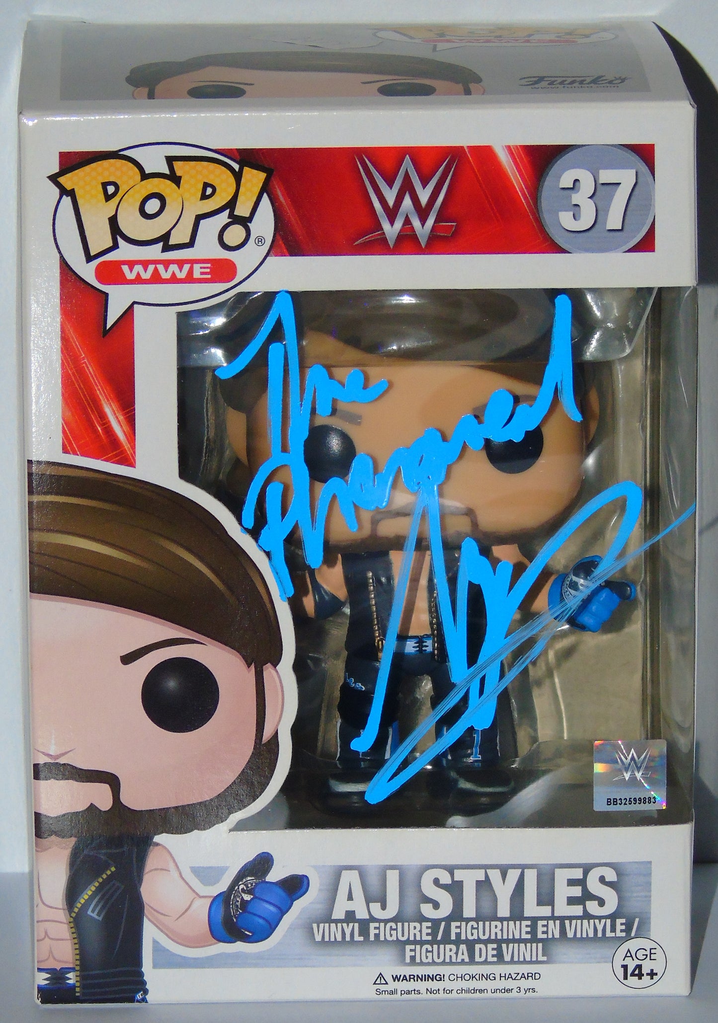 AJ Styles Signed WWE Funko Pop! Vinyl Figure