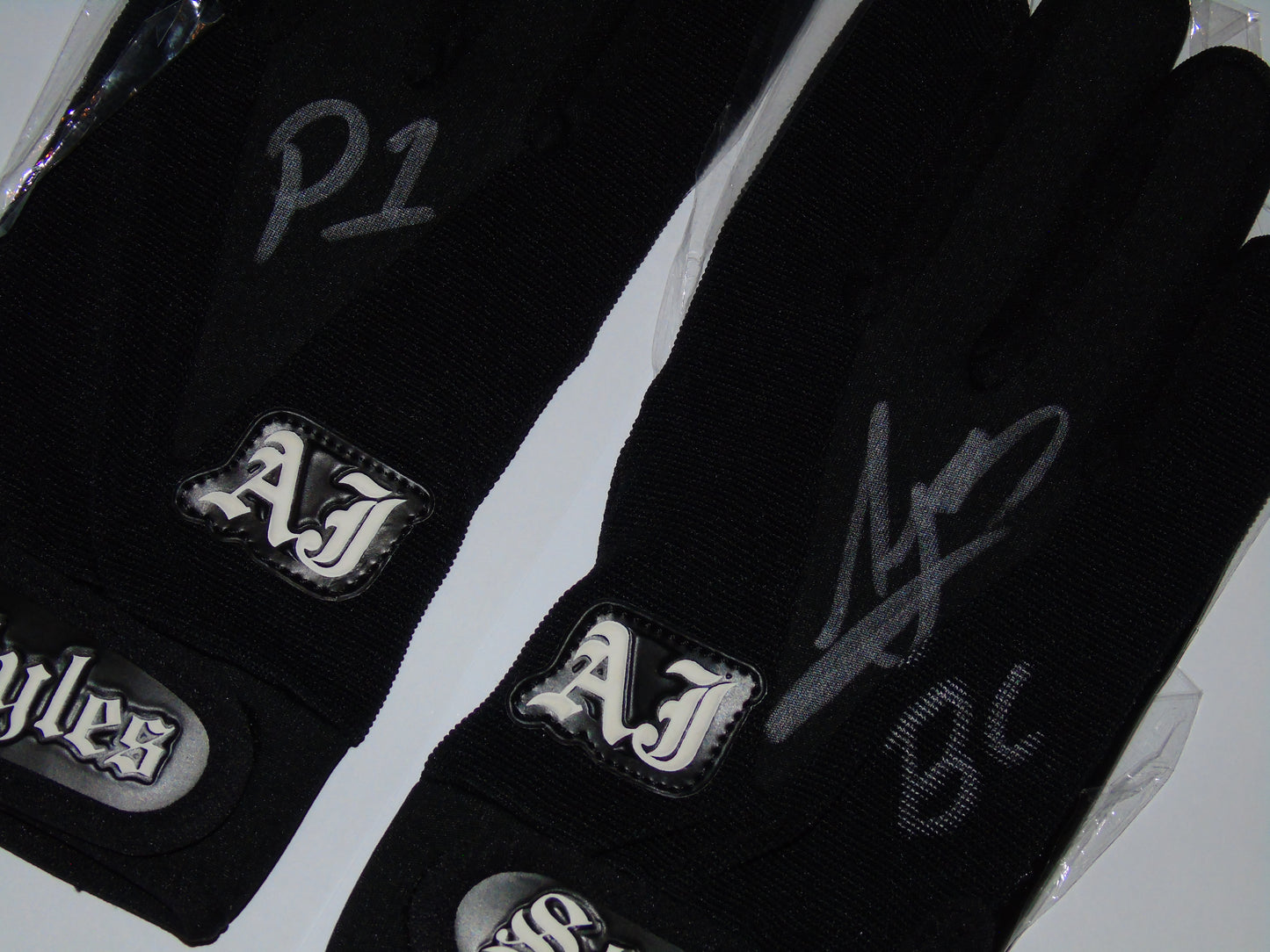AJ STYLES PERSONALLY OWNED LIMITED EDITION SIGNED NJPW BULLET CLUB GLOVES
