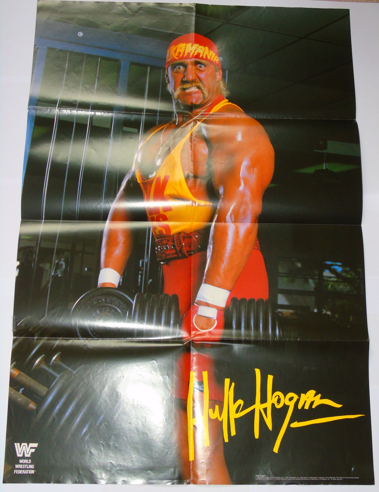 WWF Wrestling 1991 UK Sporting Superstars Publication with Double Poster Special