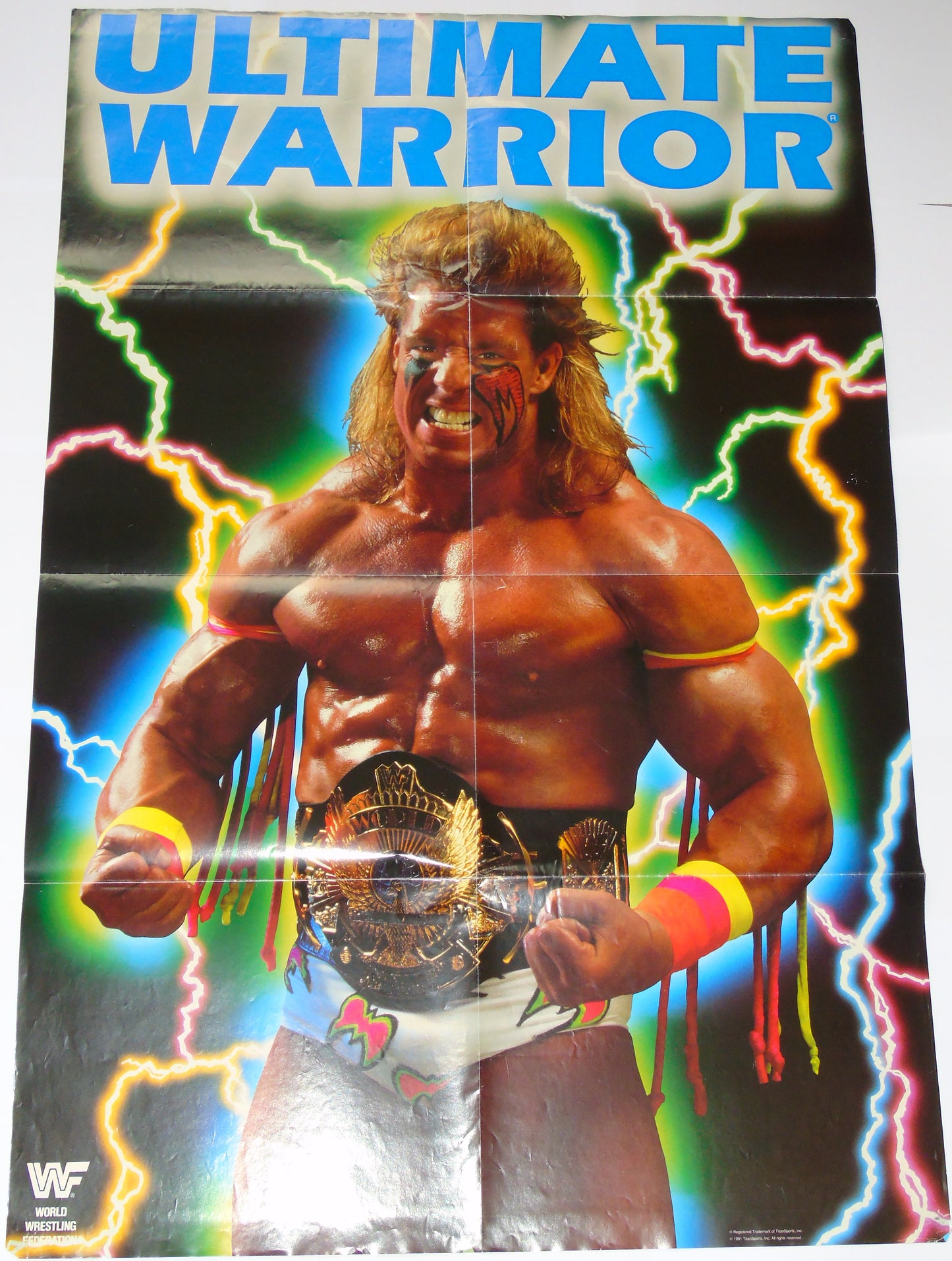 WWF Wrestling 1991 UK Sporting Superstars Publication with Double Poster Special