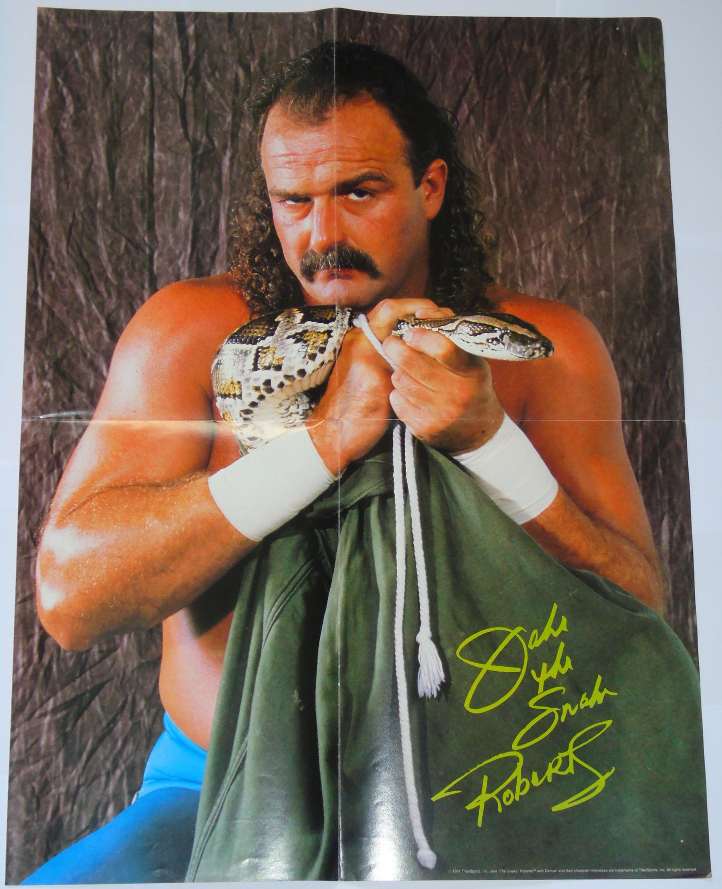 WWF Wrestling 1991 UK Sporting Superstars Publication with Double Poster Special