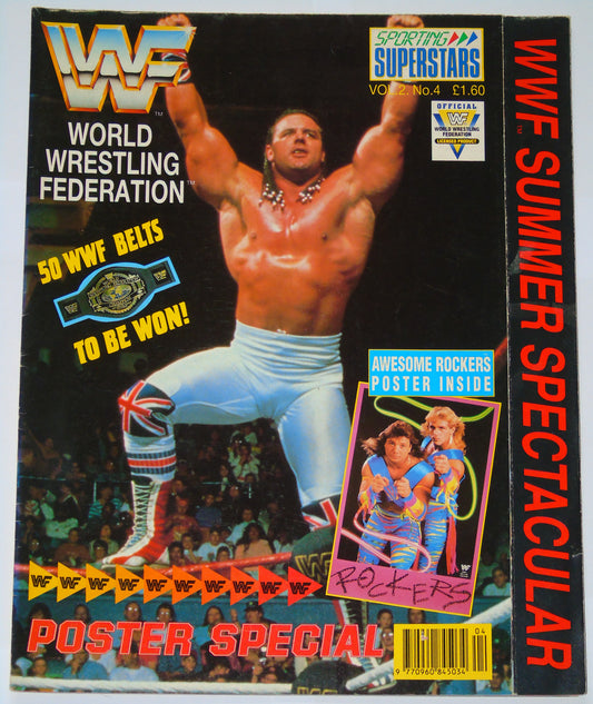 WWF Wrestling 1991 UK Sporting Superstars Publication with Double Poster Special