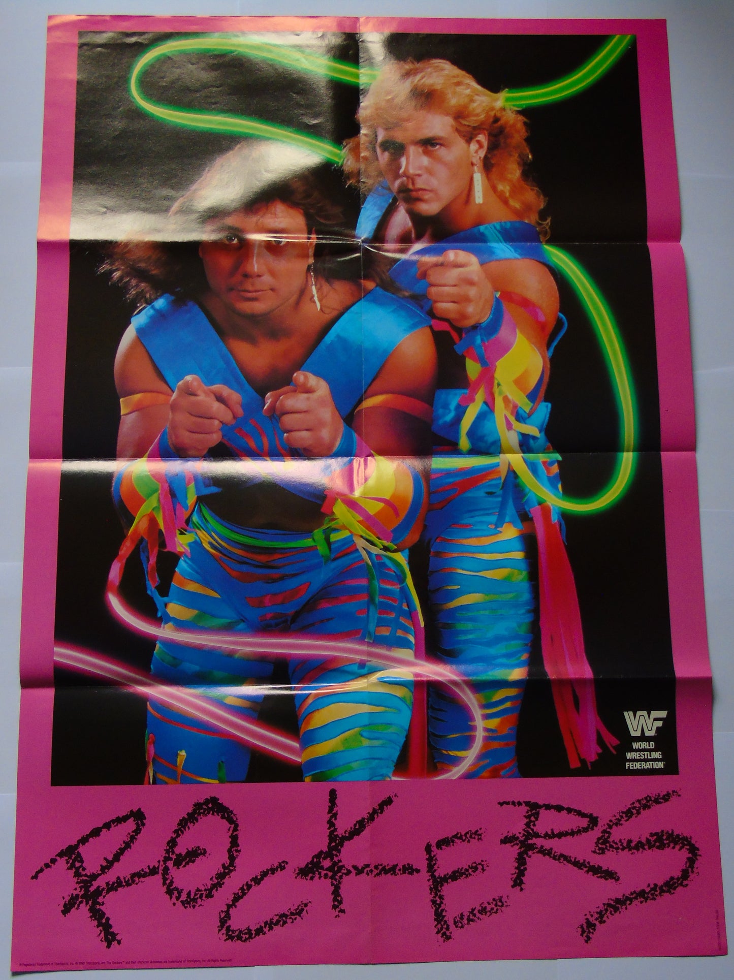 WWF Wrestling 1991 UK Sporting Superstars Publication with Double Poster Special