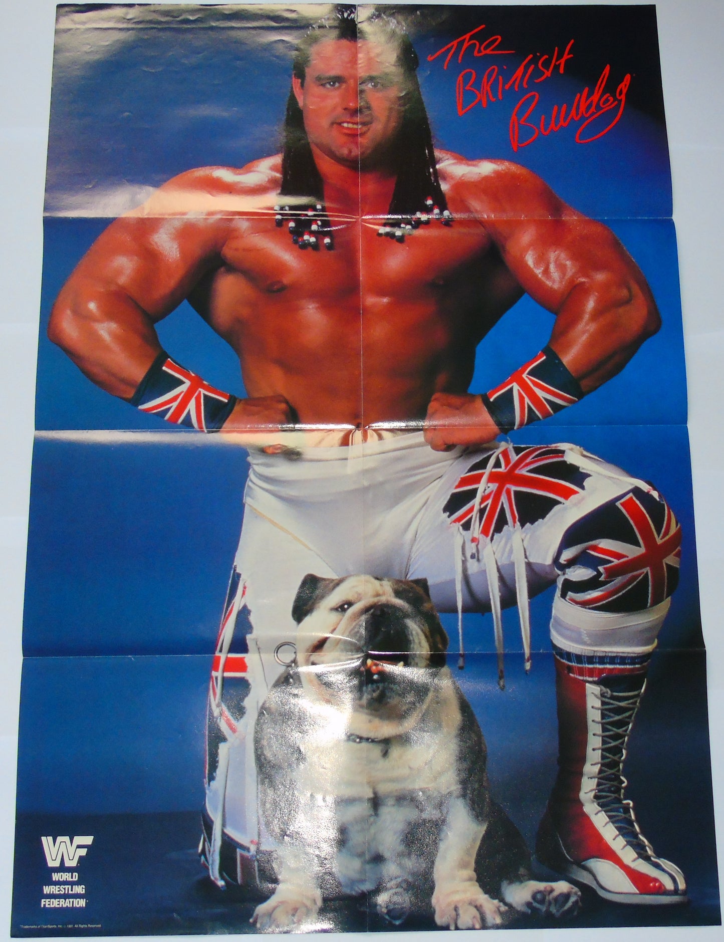WWF Wrestling 1991 UK Sporting Superstars Publication with Double Poster Special
