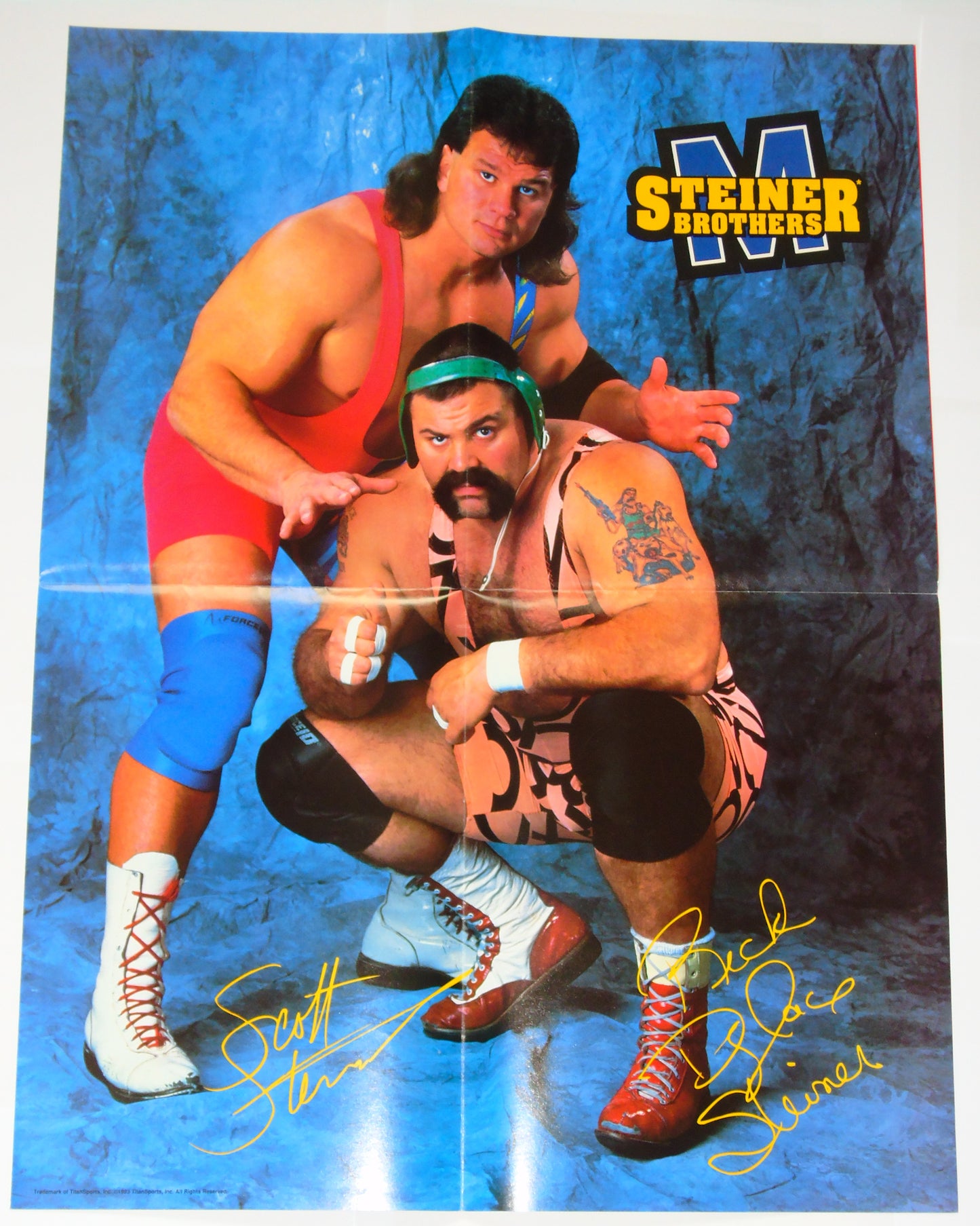 WWF Wrestling 1993 UK Sporting Superstars Publication with Double Poster Special