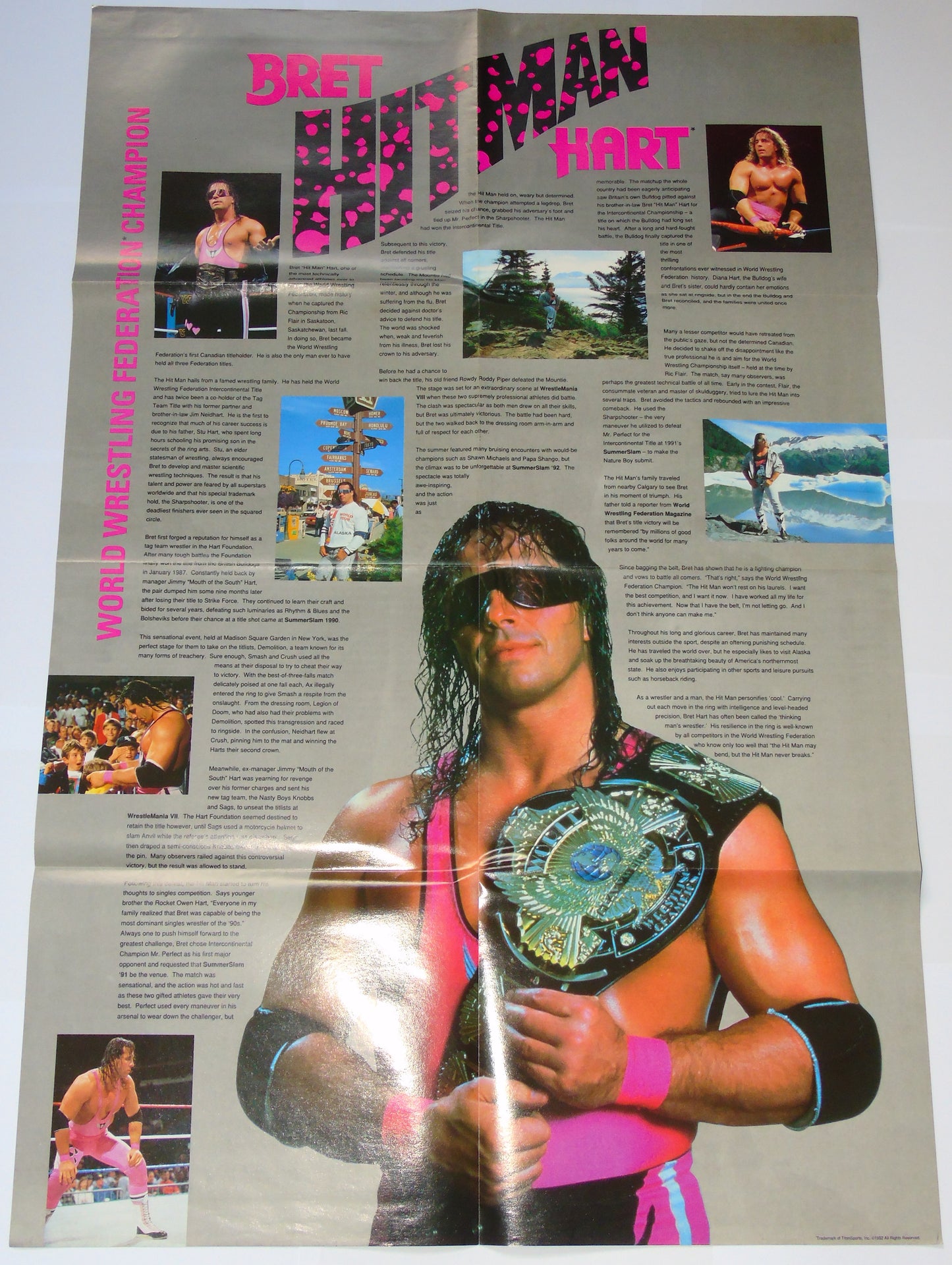 WWF Wrestling 1993 UK Sporting Superstars Publication with Double Poster Special