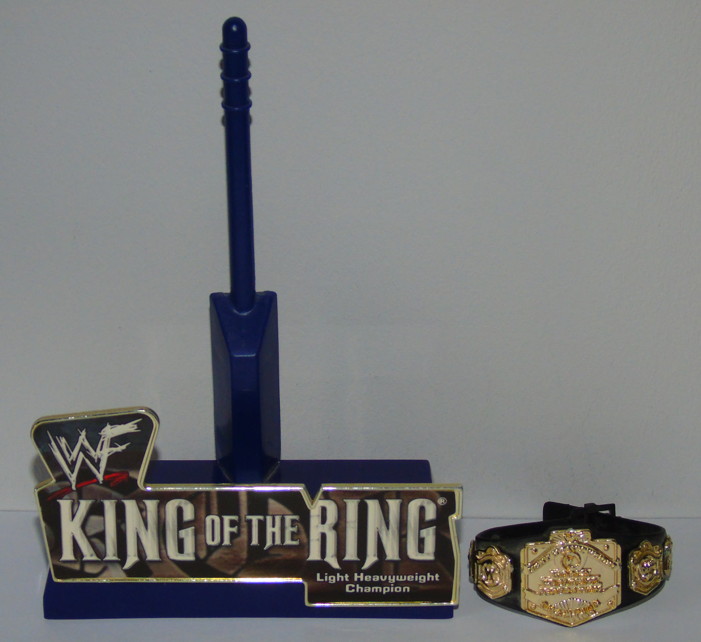 WWF Wrestling King of the Ring Stand and Light Heavyweight Title Figure Toy Belt