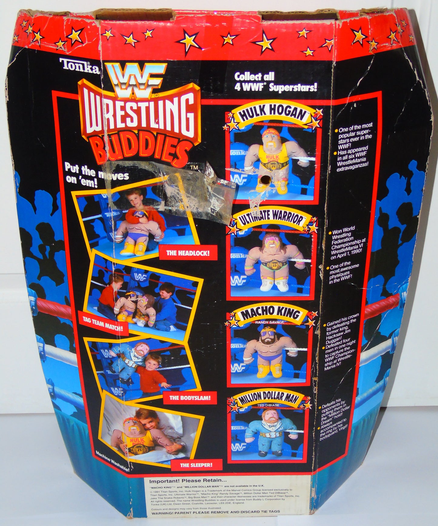 Hulk Hogan Rare WWF Wrestling Tonka Buddies Plush Soft Toy