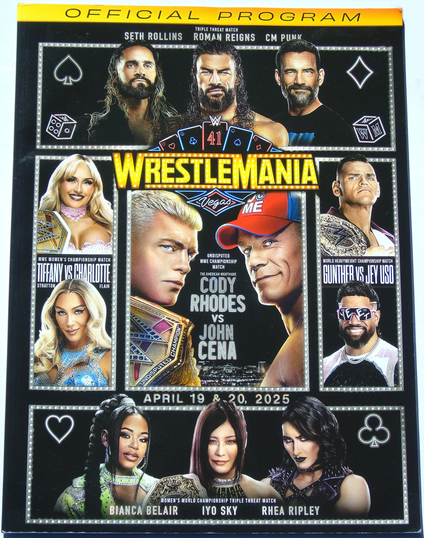 WWE Wrestlemania 41 Official Souvenir Program Signed By Jacob Fatu