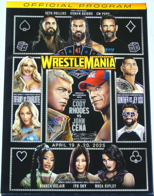 WWE Wrestlemania 41 Official Souvenir Program Signed By Jacob Fatu