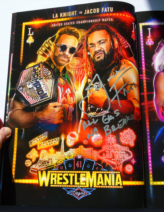 WWE Wrestlemania 41 Official Souvenir Program Signed By Jacob Fatu