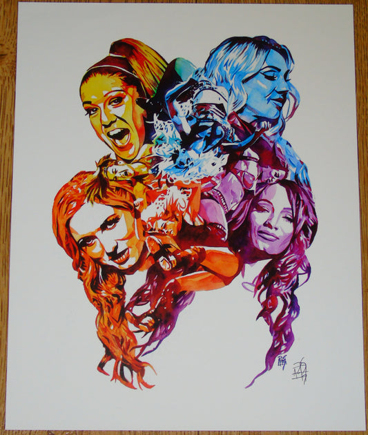 WWE Four Horsewomen Bayley Becky Lynch Charlotte Flair Sasha Banks Rob Schamberger Poster