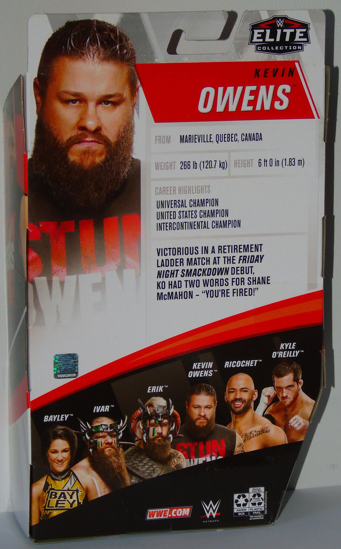 Kevin Owens Signed WWE Mattel Elite Series 80 Figure w/Proof Picture