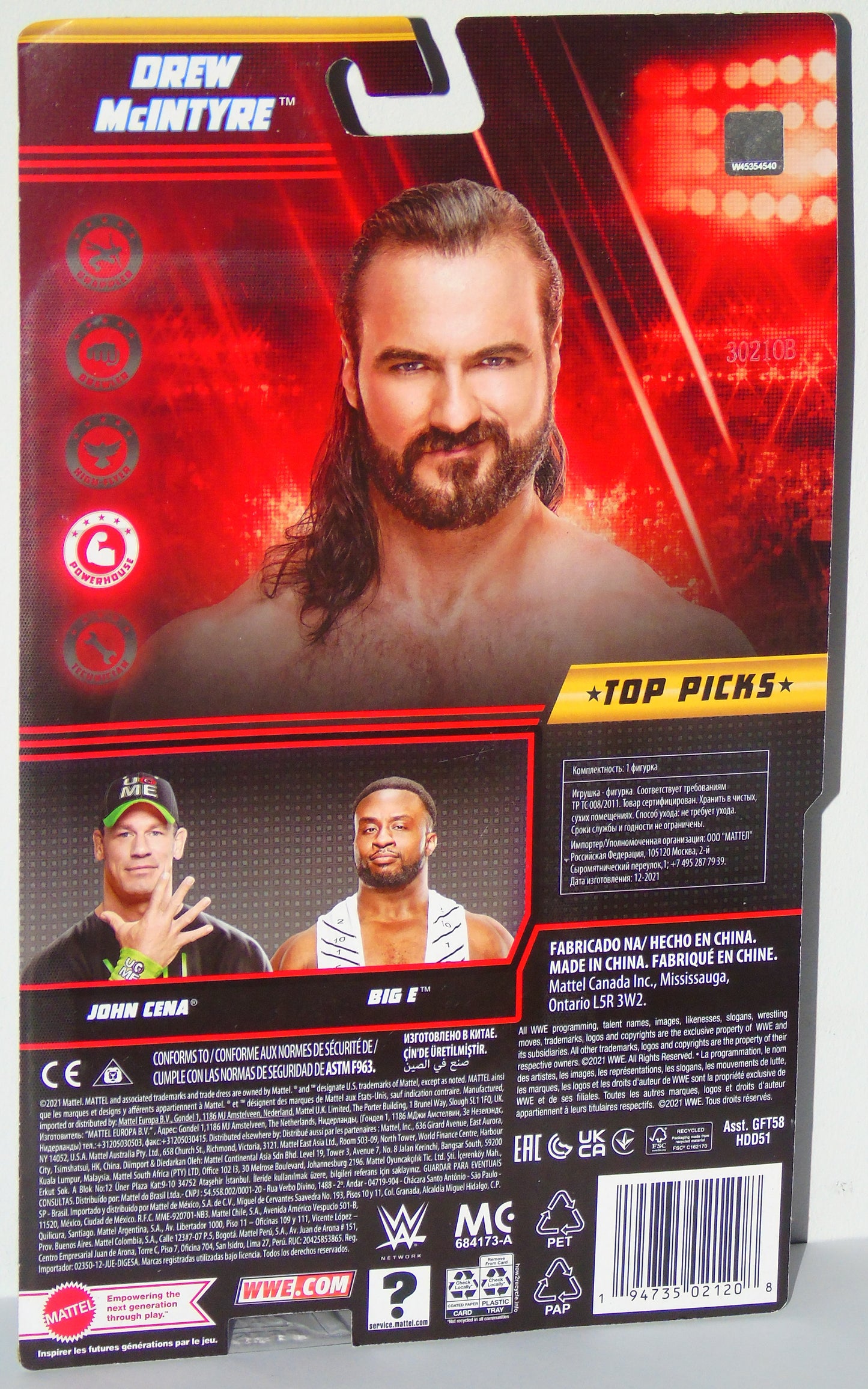 Drew McIntyre WWE Mattel Basic Series Top Picks Figure