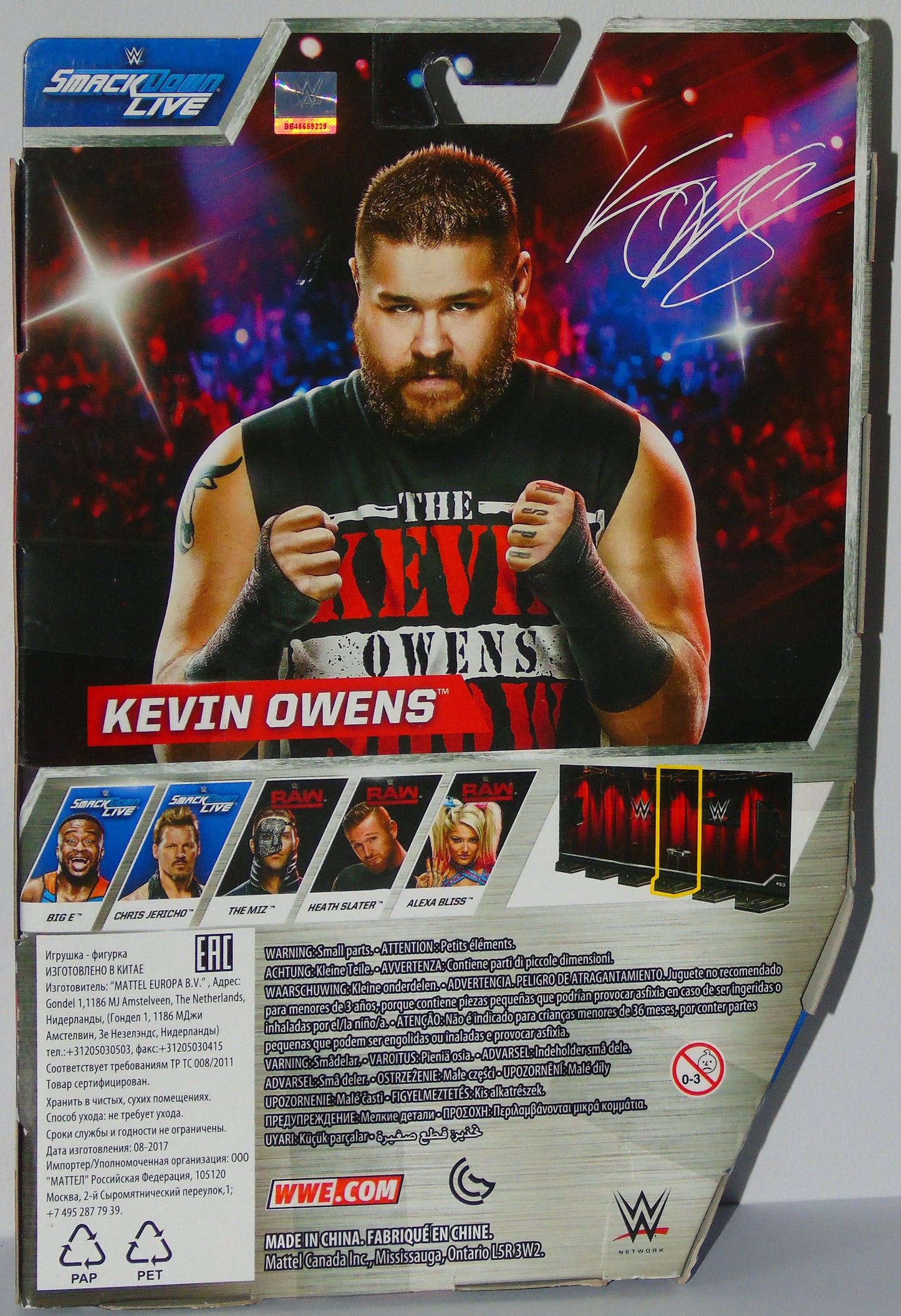 Kevin Owens WWE Wrestling Mattel Elite Smackdown Series Signed Figure