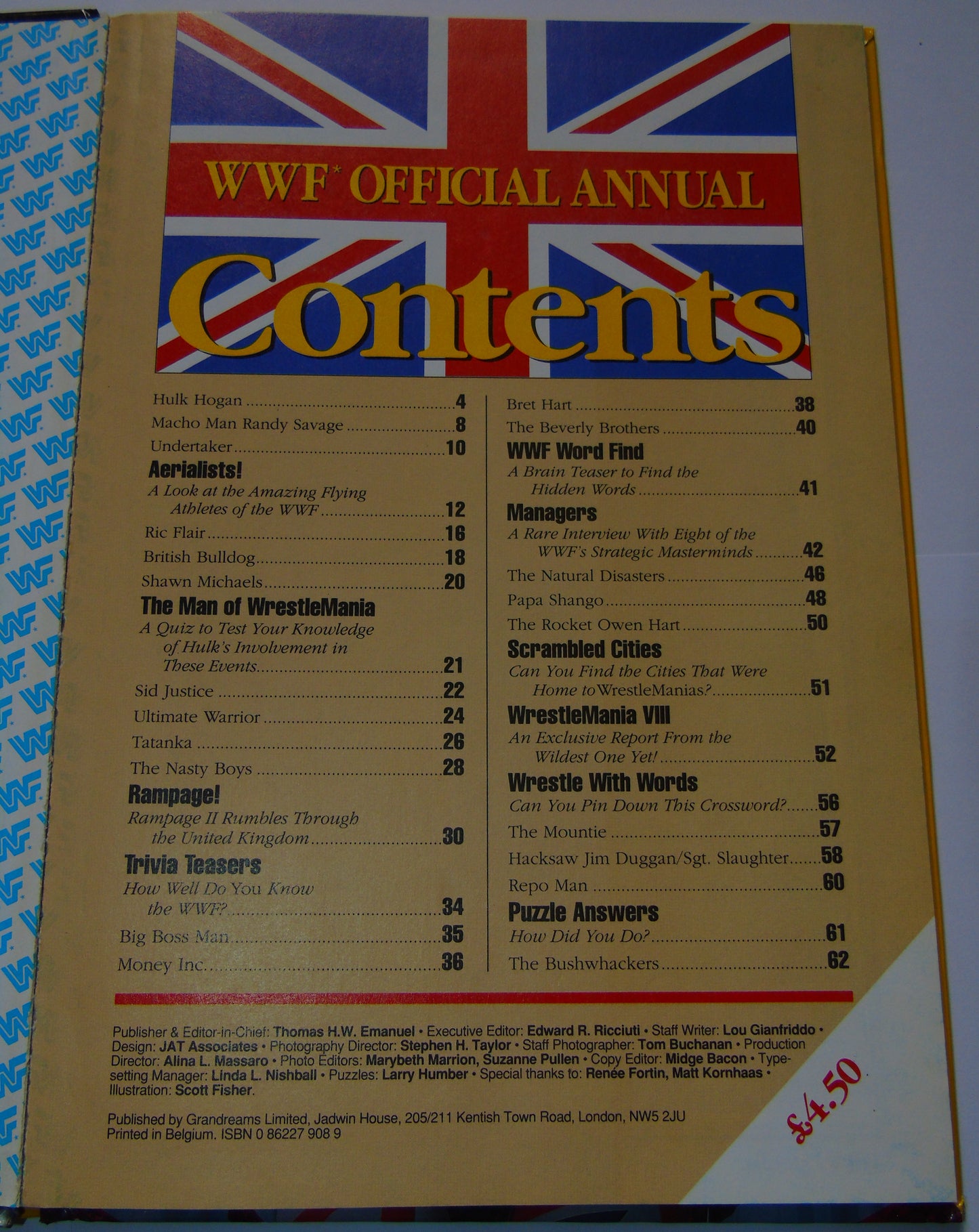 WWF Wrestling 1992 UK Exclusive Official Annual