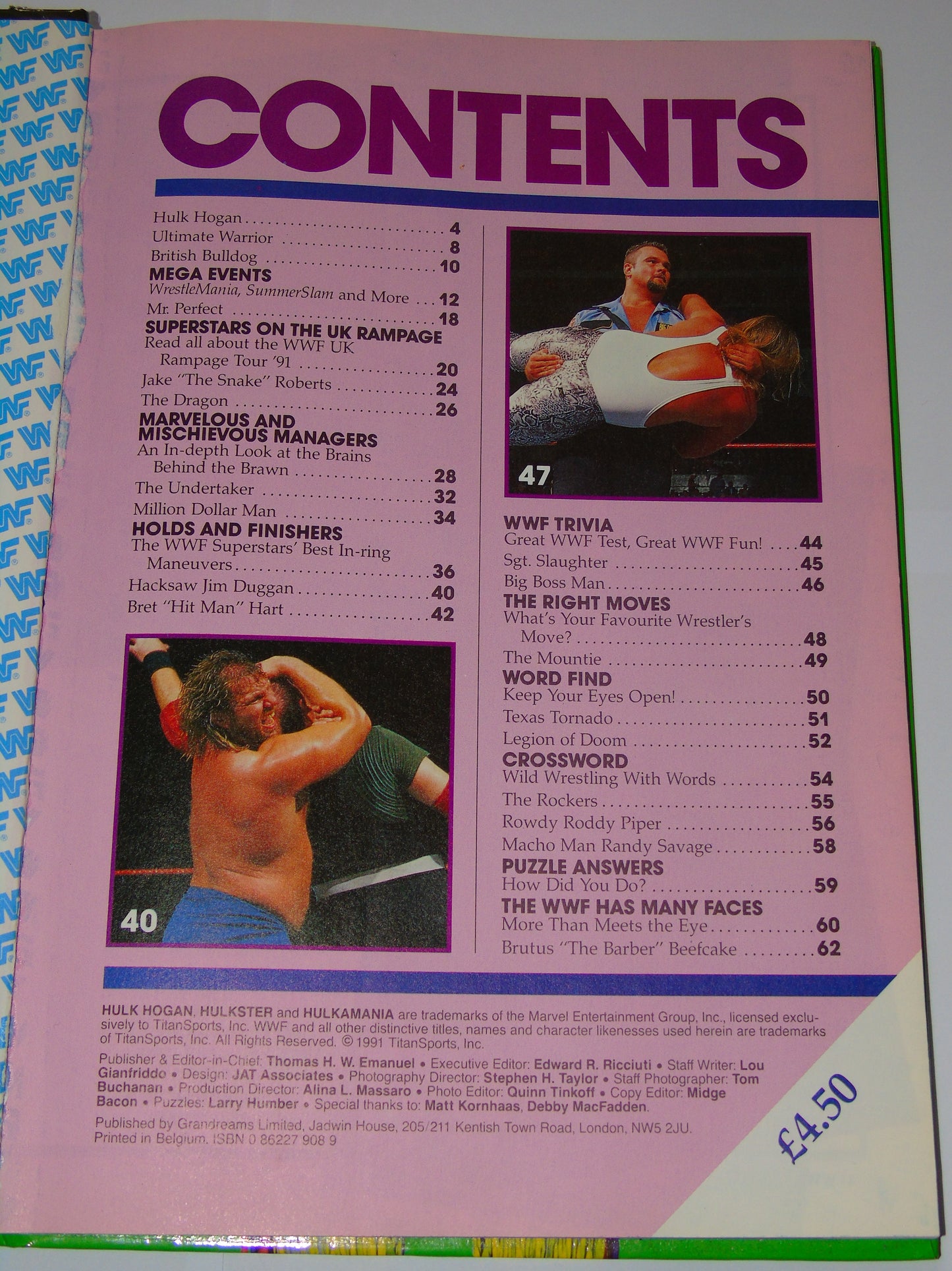 WWF Wrestling 1991 UK Exclusive Official Annual