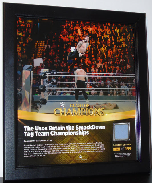 The Uso's Jimmy & Jey Uso WWE Clash of the Champions Plaque with Ring Mat 6/199