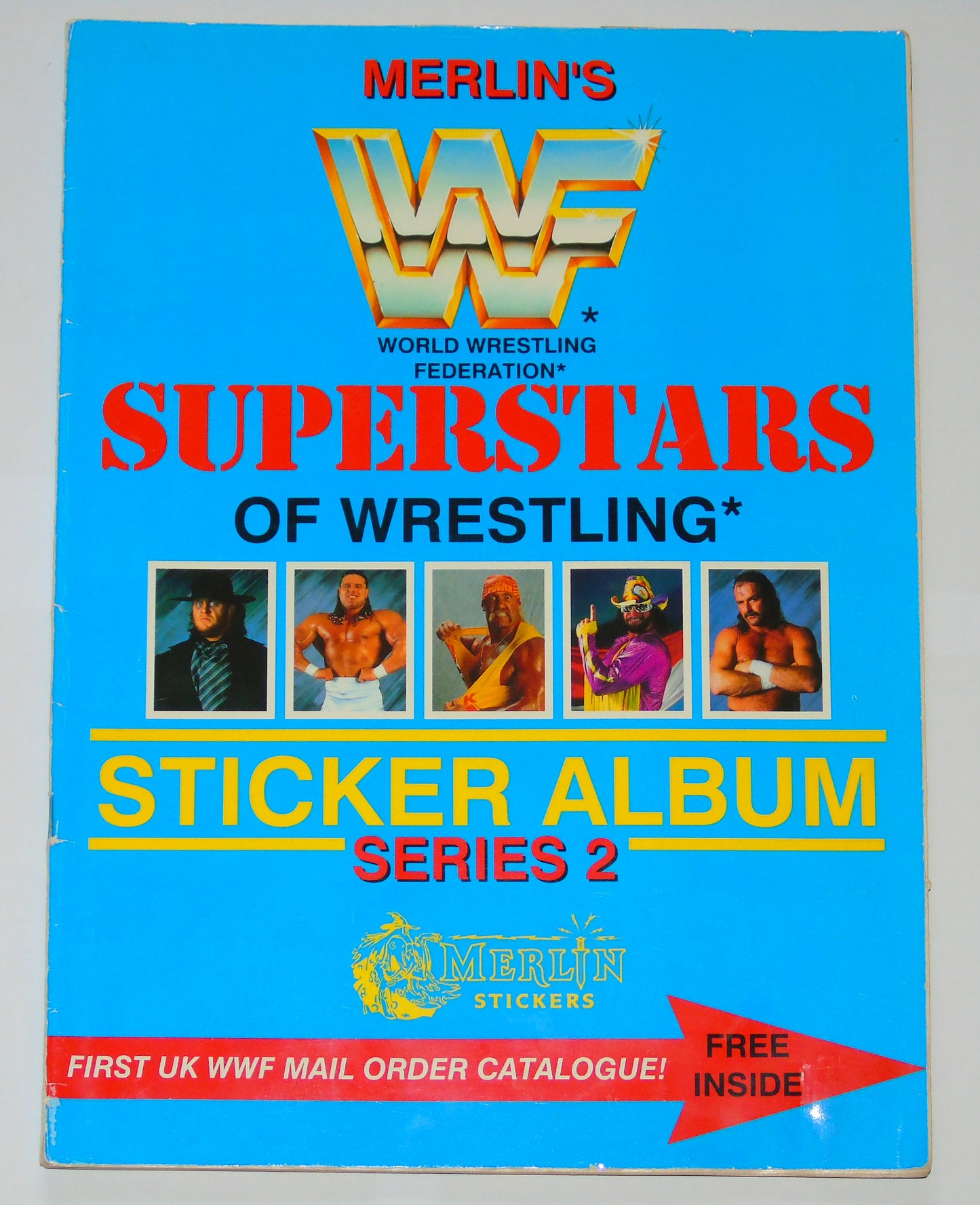 WWF Wrestling Merlin UK Sticker Album 1991 Complete With Merchandise Catalogue