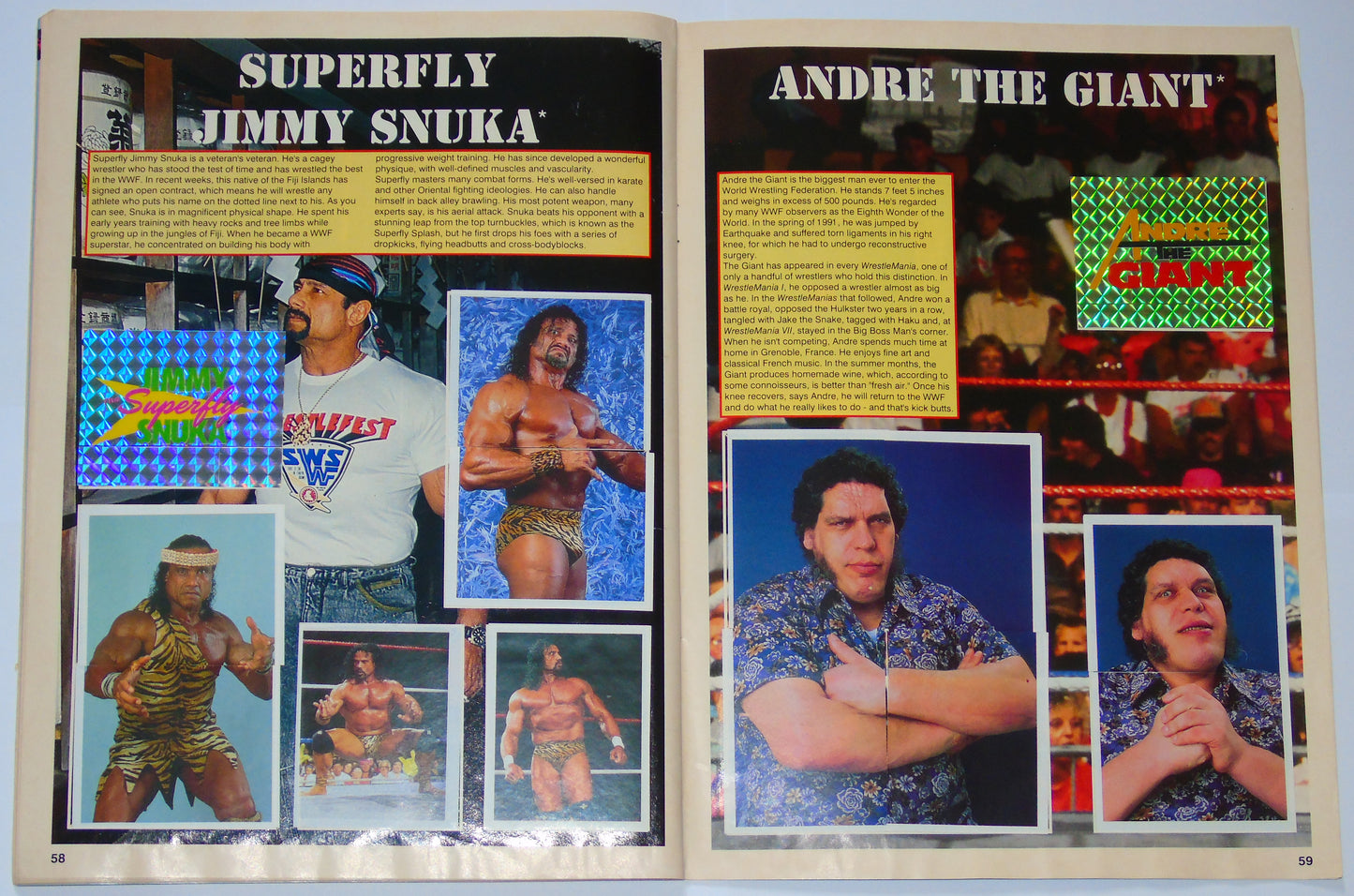 WWF Wrestling Merlin UK Sticker Album 1991 Complete With Merchandise Catalogue
