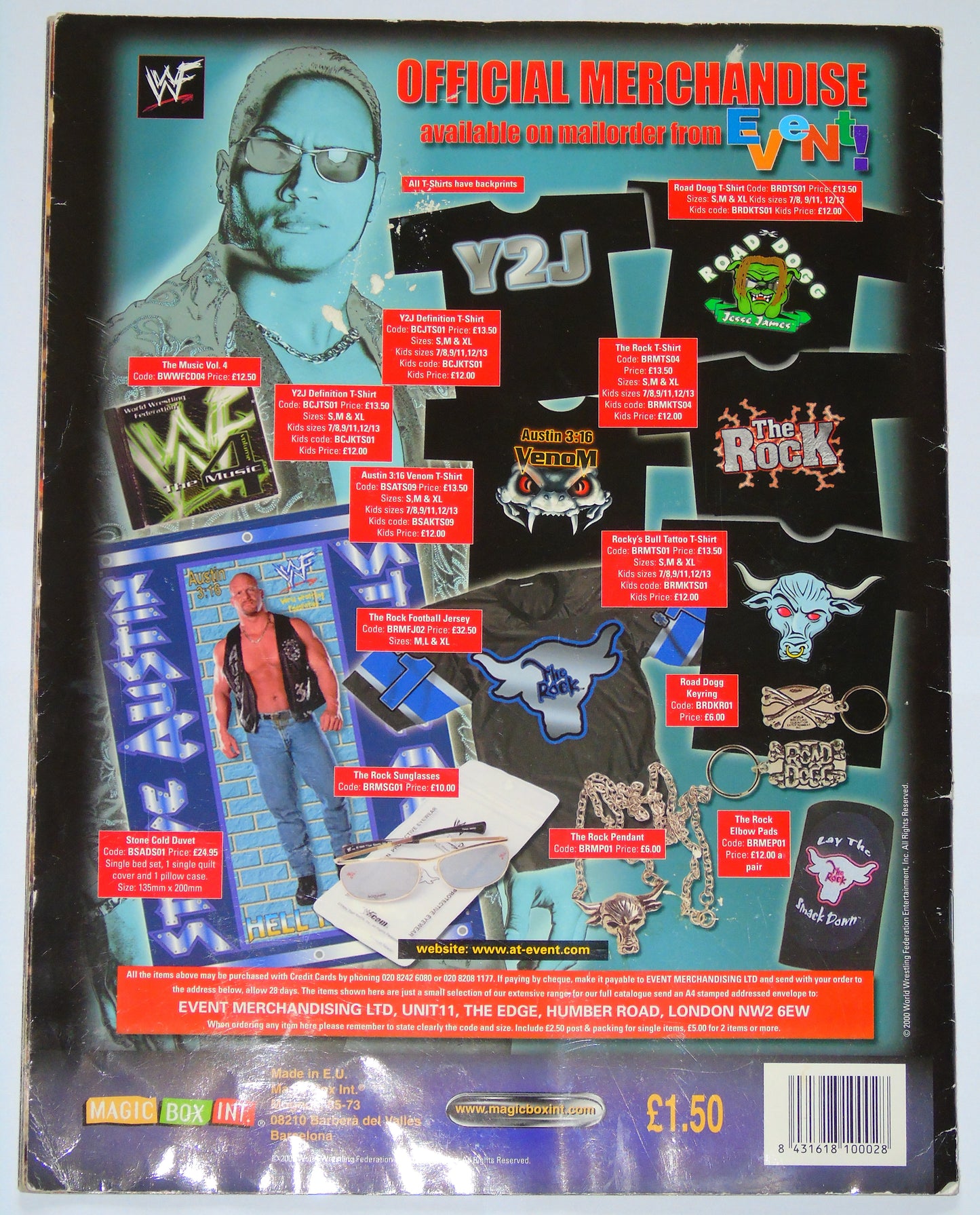 WWF Wrestling Magic Box Int UK Sticker Album 2000 Complete