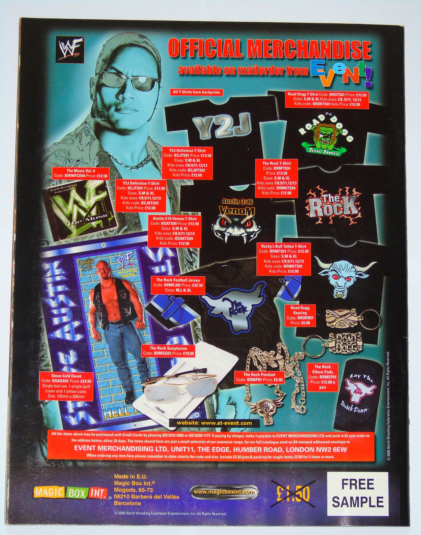 WWF Wrestling Magic Box Int UK Sticker Album 2000 Near Complete