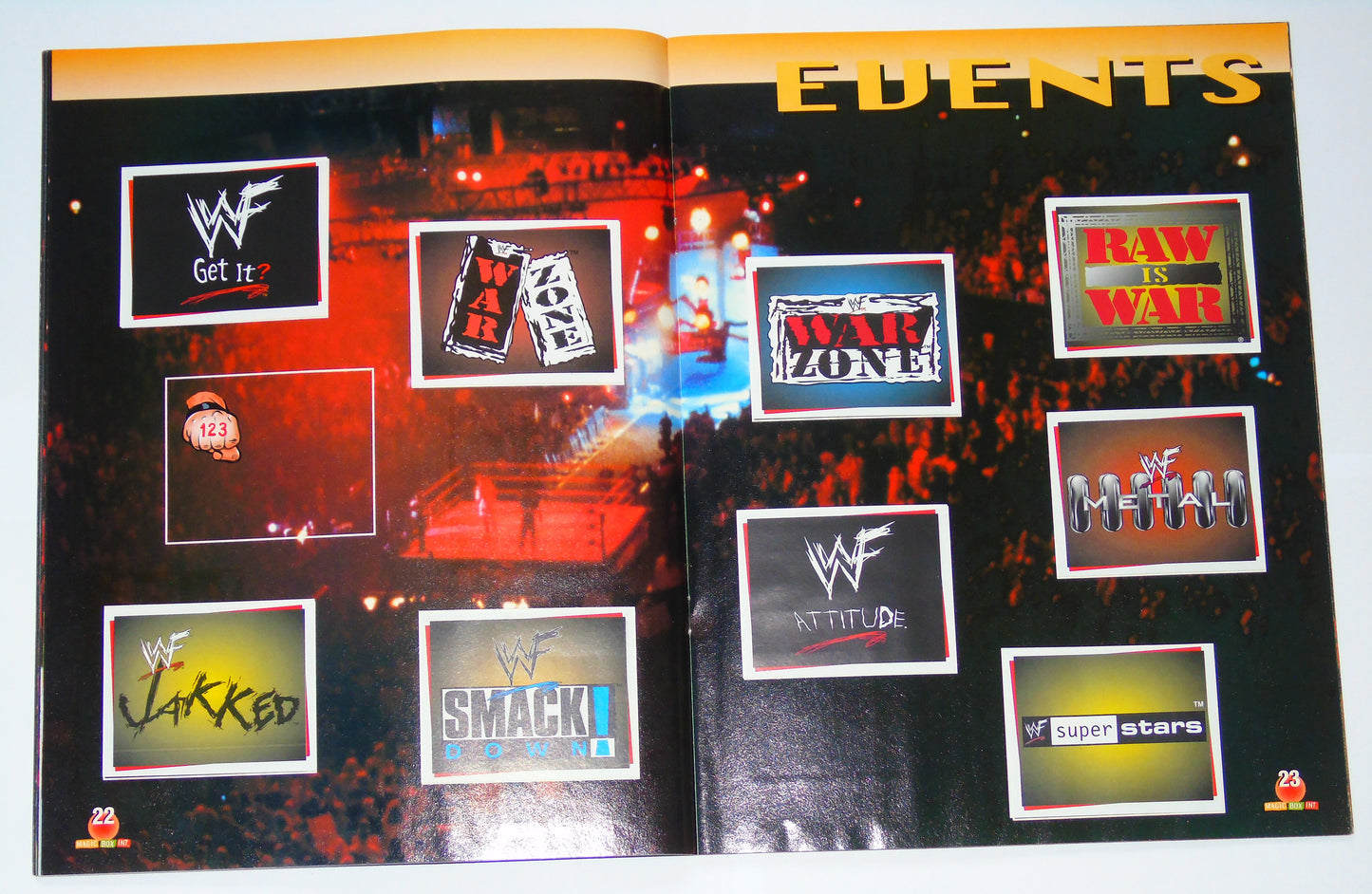 WWF Wrestling Magic Box Int UK Sticker Album 2000 Near Complete