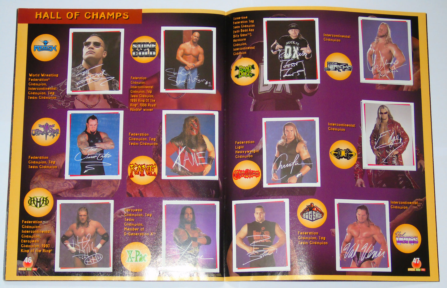 WWF Wrestling Magic Box Int UK Sticker Album 2000 Near Complete