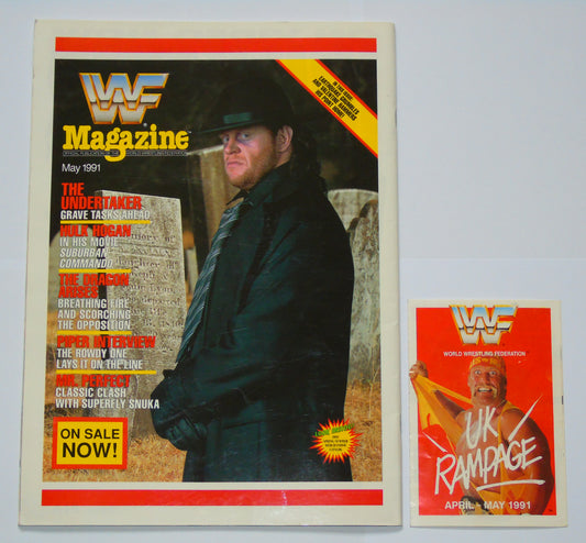 WWF Wrestling UK Rampage Tour 1991 Official Event Program With Match Card