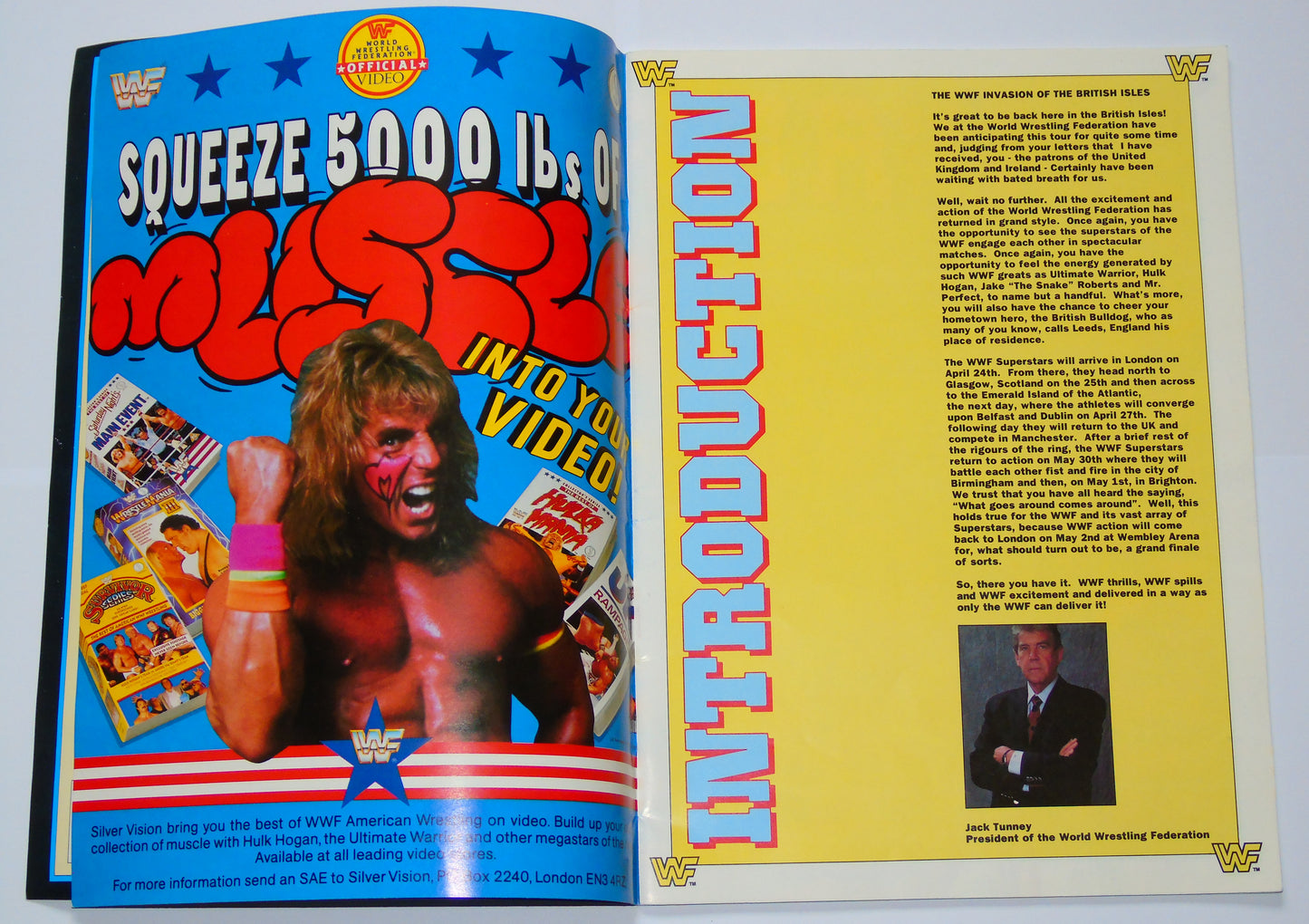 WWF Wrestling UK Rampage Tour 1991 Official Event Program With Match Card
