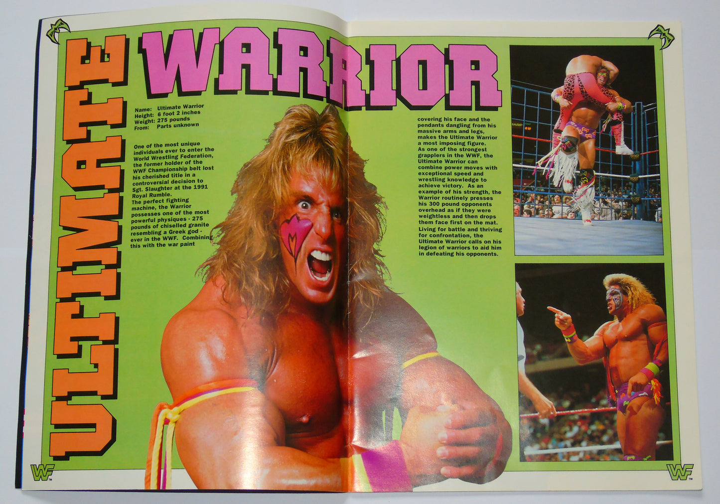 WWF Wrestling UK Rampage Tour 1991 Official Event Program With Match Card