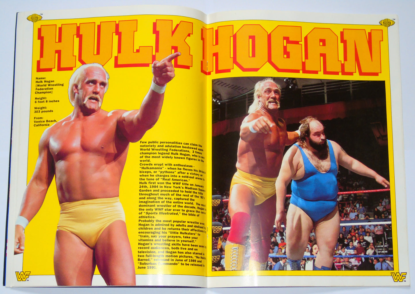 WWF Wrestling UK Rampage Tour 1991 Official Event Program With Match Card
