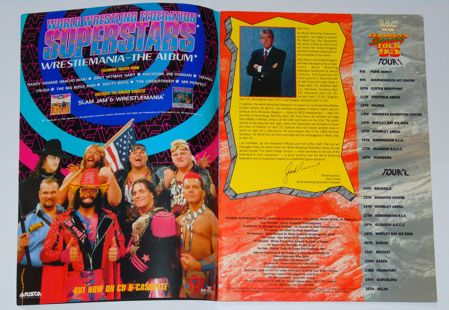 WWF Wrestling European Spring Tour 1993 Official Event Program