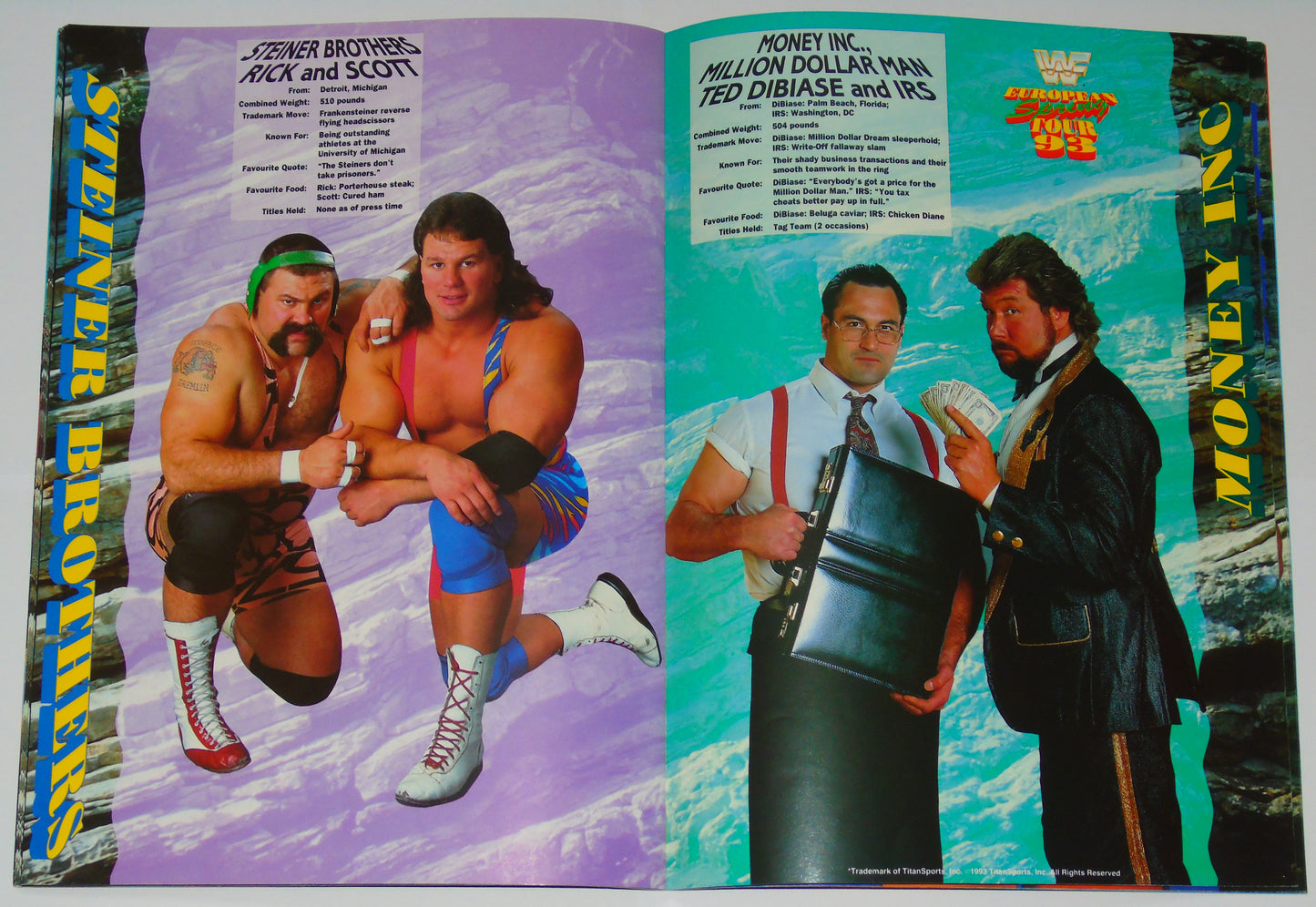 WWF Wrestling European Spring Tour 1993 Official Event Program