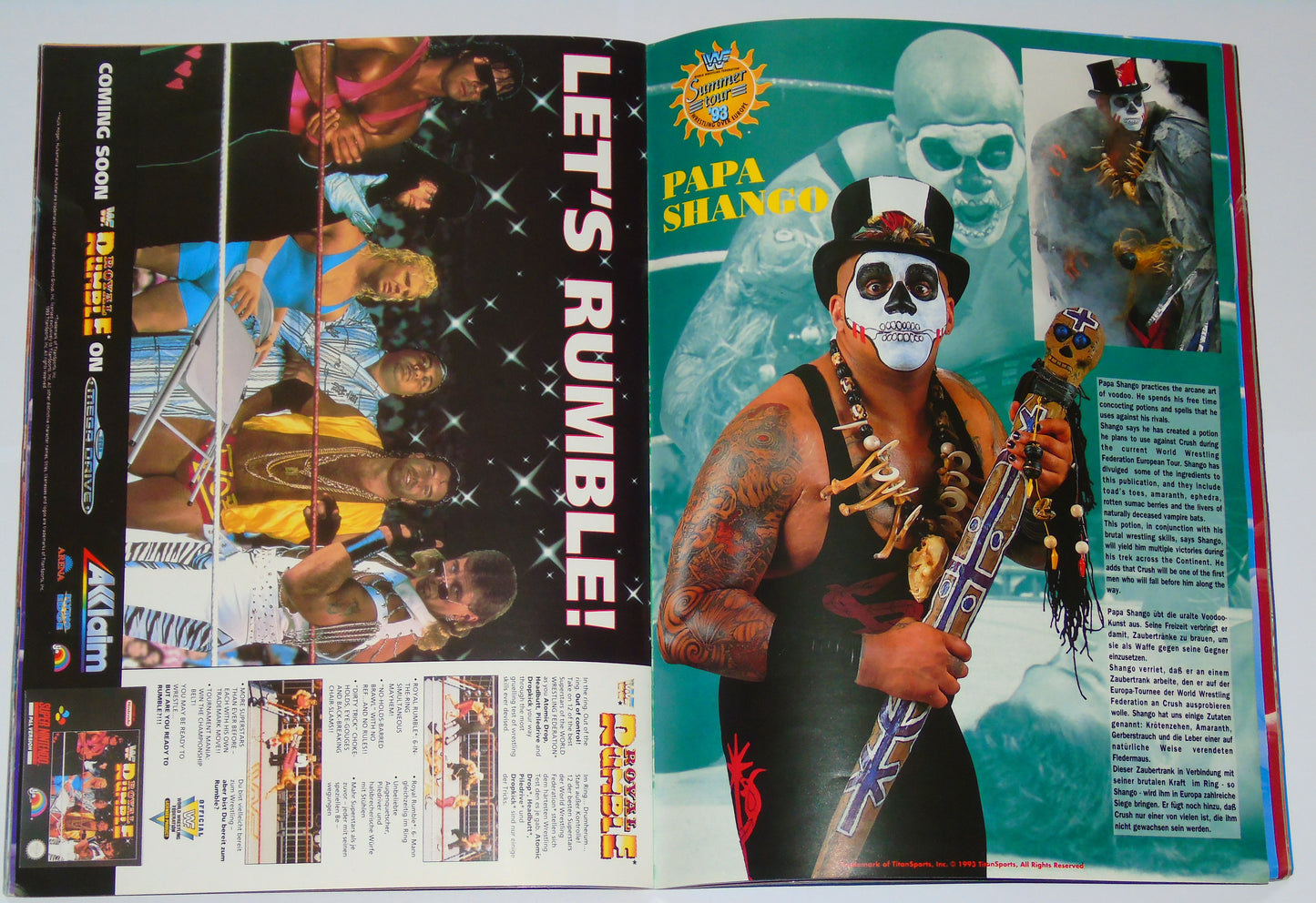 WWF Wrestling European Summer Tour 1993 Official Event Program