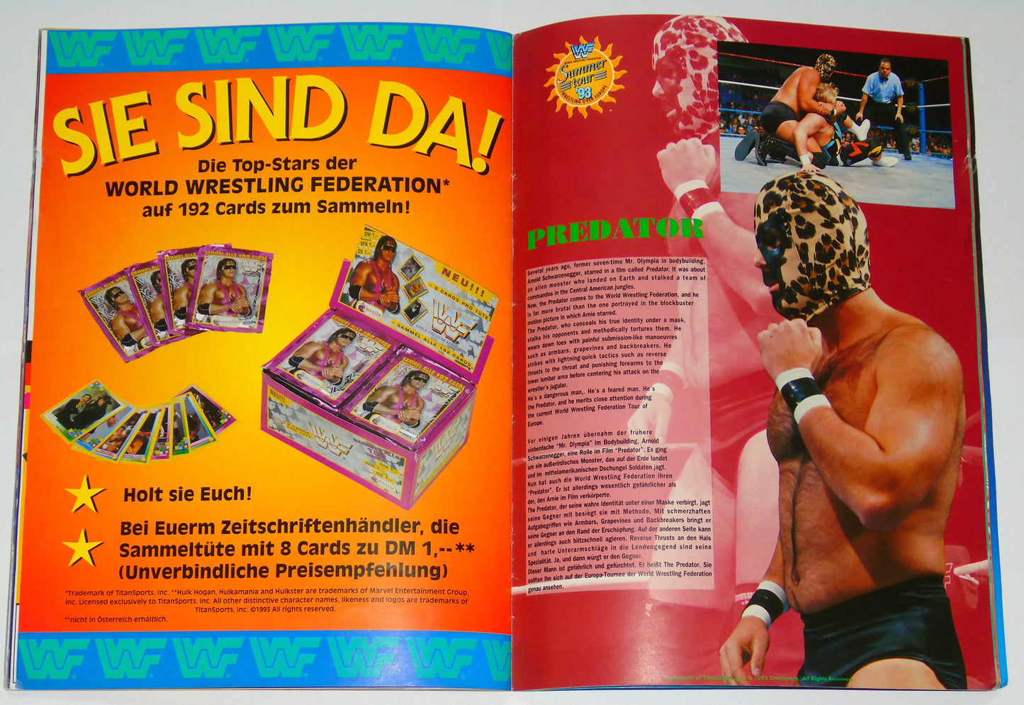 WWF Wrestling European Summer Tour 1993 Official Event Program