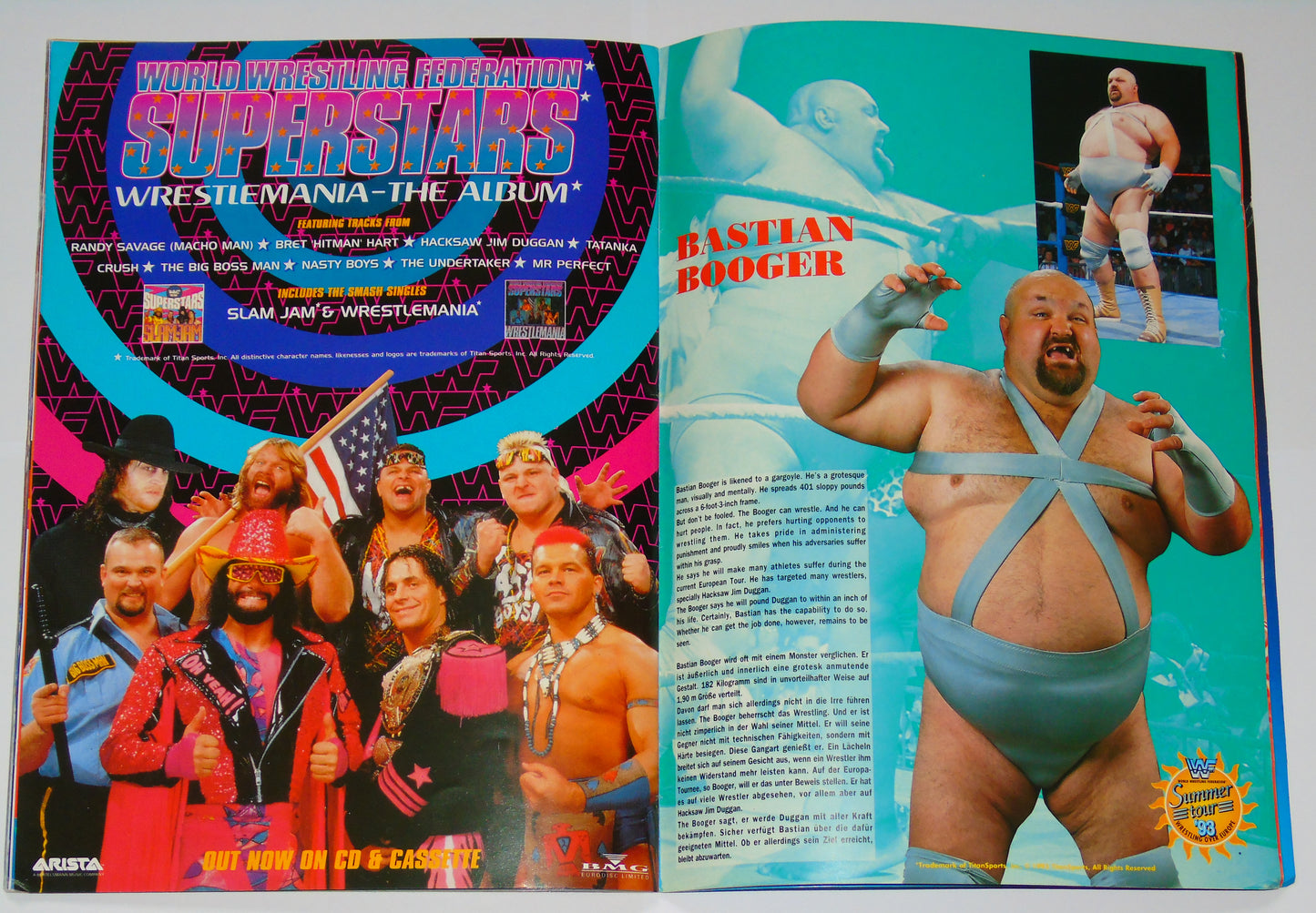 WWF Wrestling European Summer Tour 1993 Official Event Program