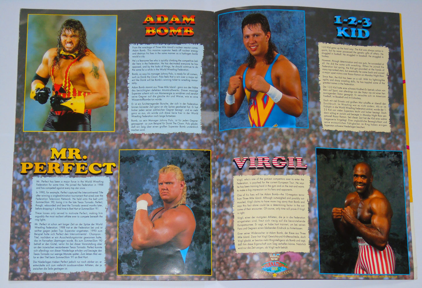 WWF Wrestling European International Tour 1993 Official Event Program