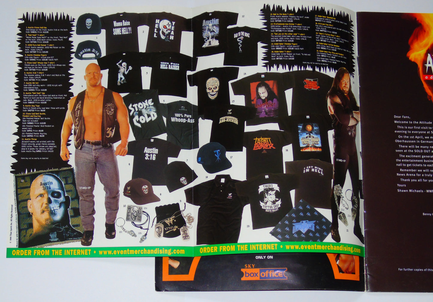 WWF Wrestling Attitude Adjustment Tour 1999 Official Event Program