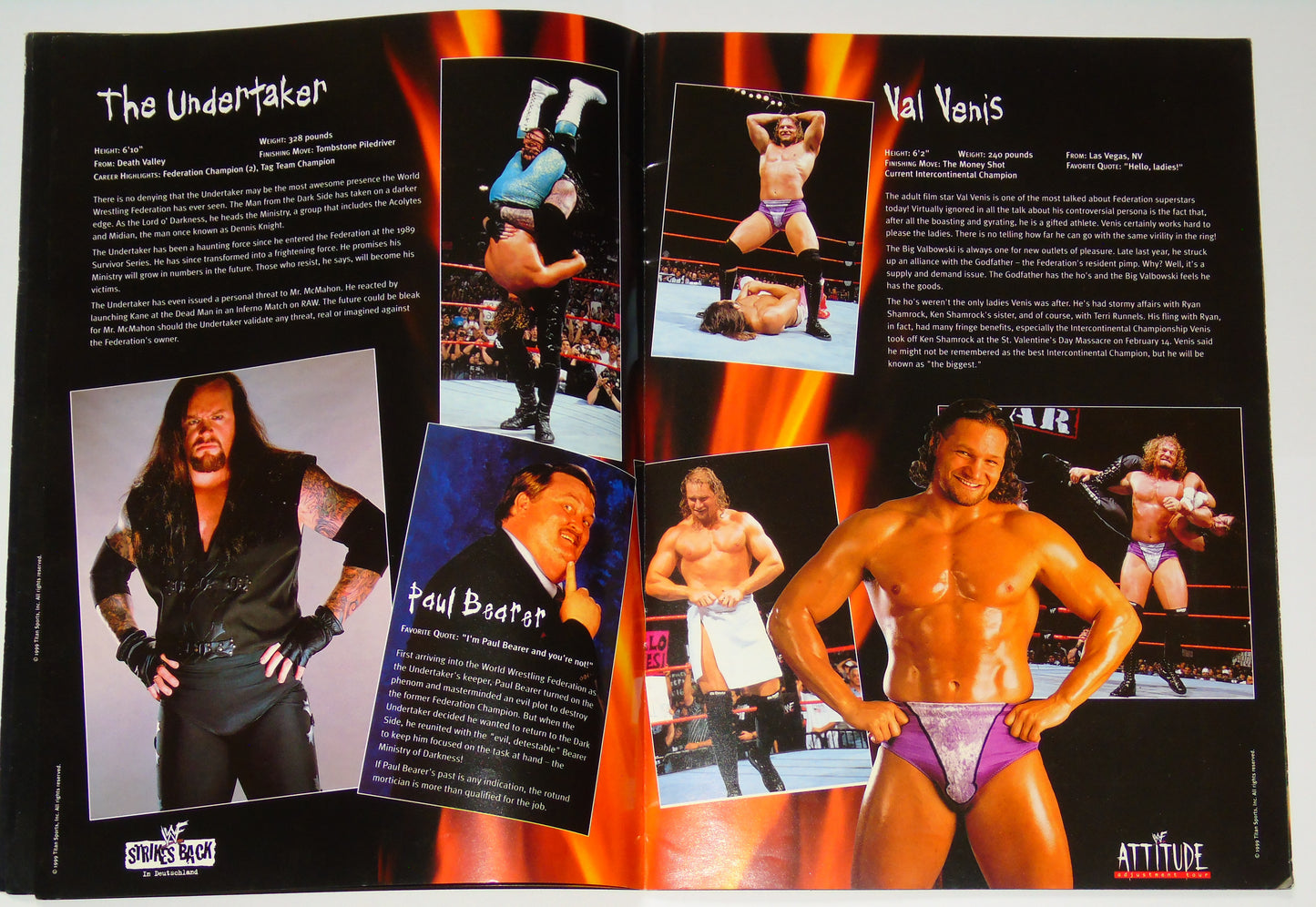 WWF Wrestling Attitude Adjustment Tour 1999 Official Event Program