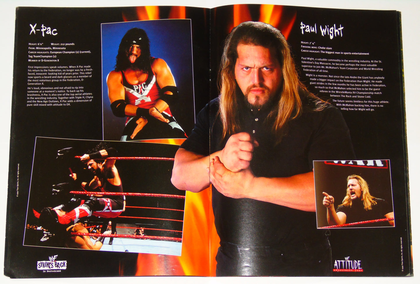 WWF Wrestling Attitude Adjustment Tour 1999 Official Event Program