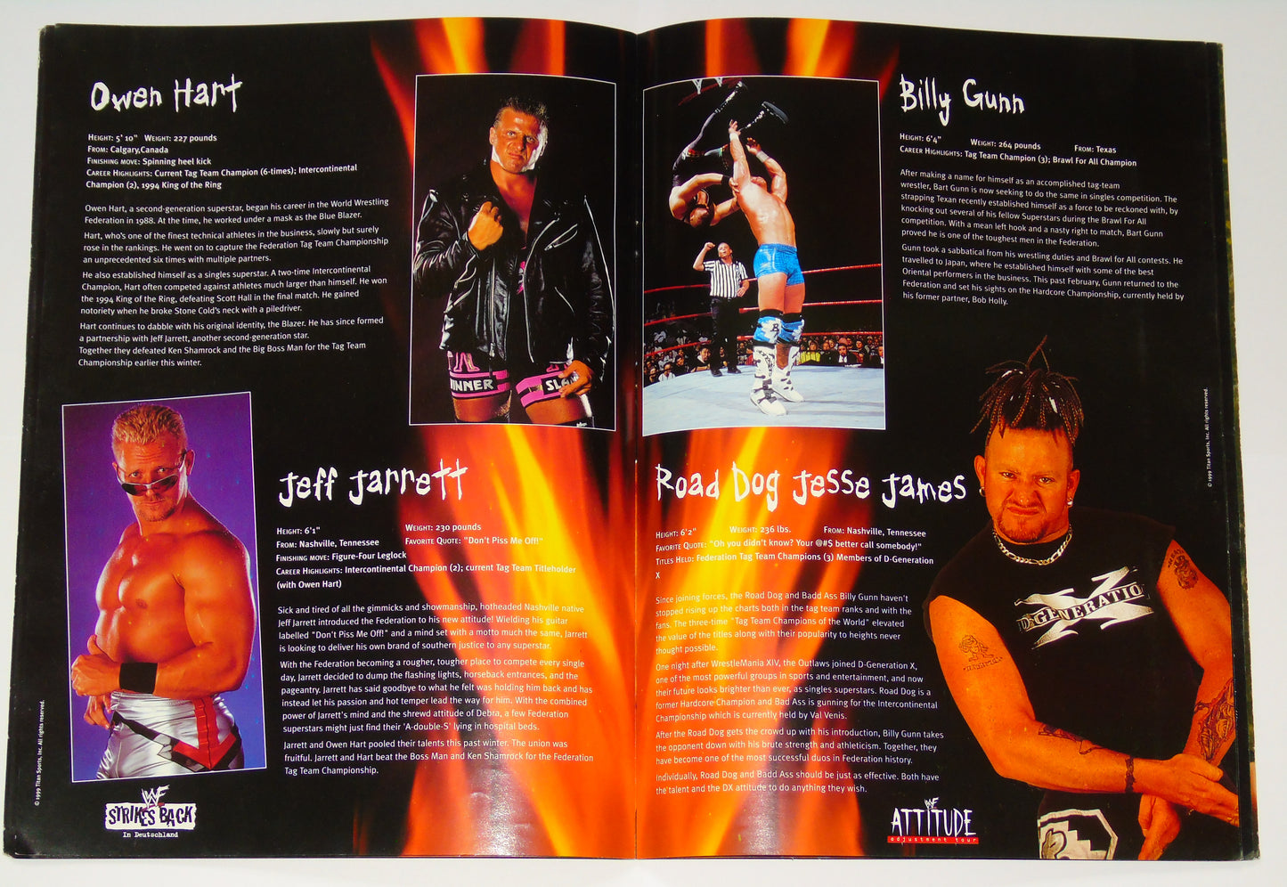WWF Wrestling Attitude Adjustment Tour 1999 Official Event Program