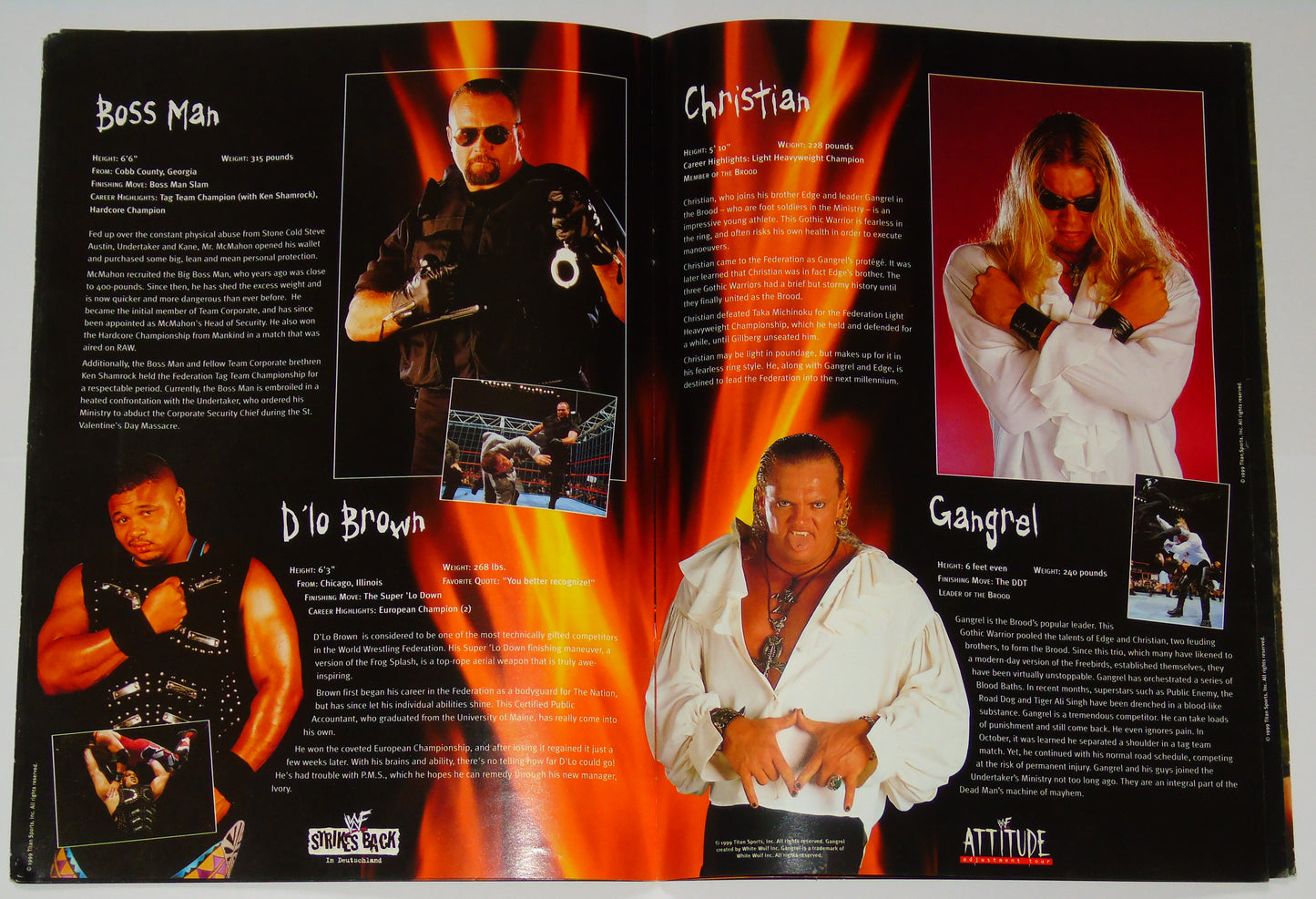 WWF Wrestling Attitude Adjustment Tour 1999 Official Event Program