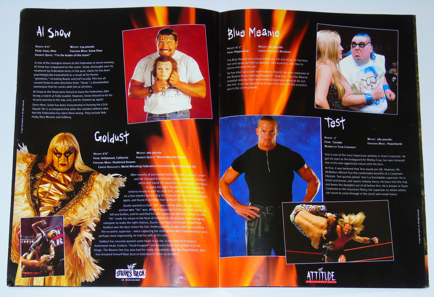 WWF Wrestling Attitude Adjustment Tour 1999 Official Event Program