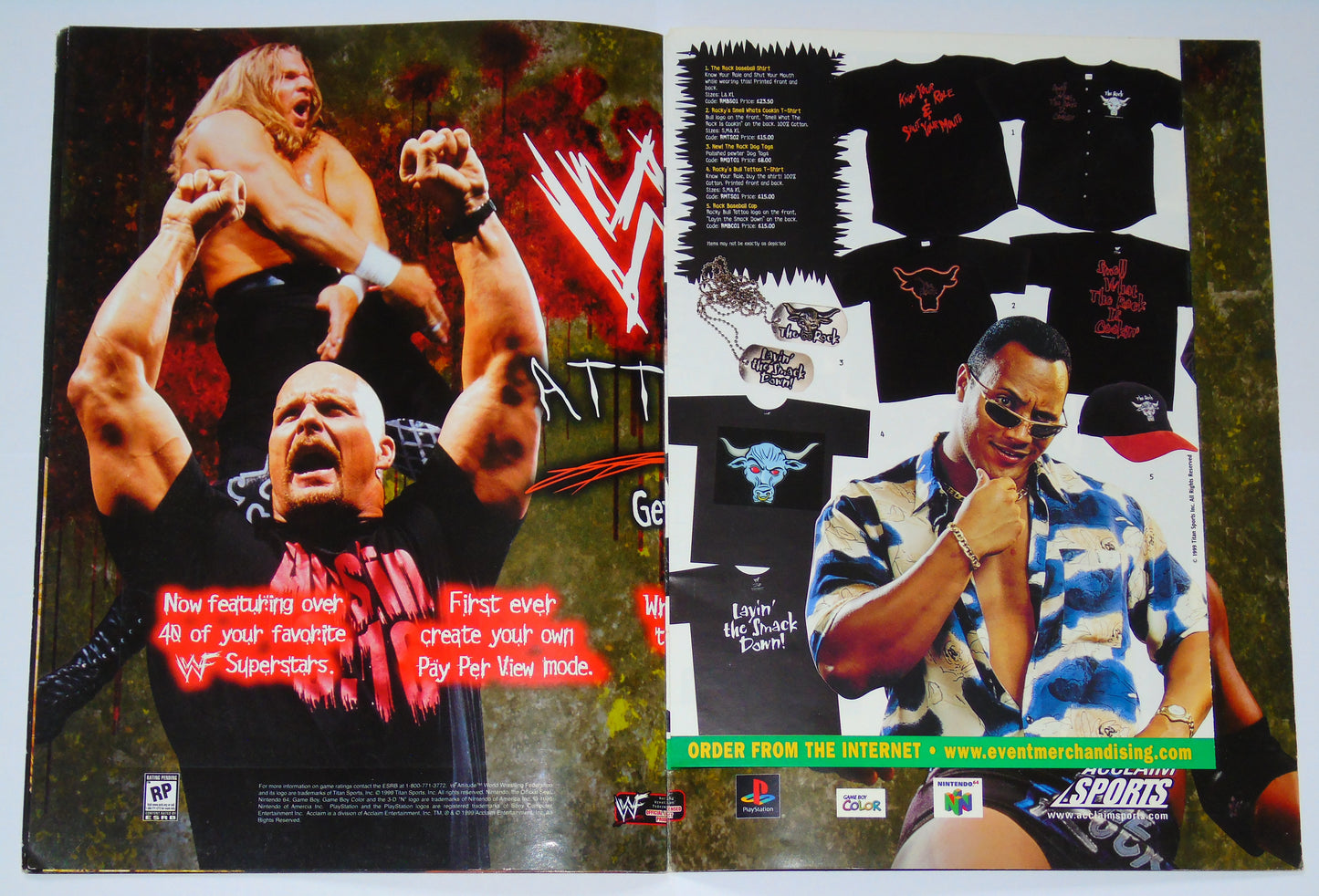 WWF Wrestling Attitude Adjustment Tour 1999 Official Event Program