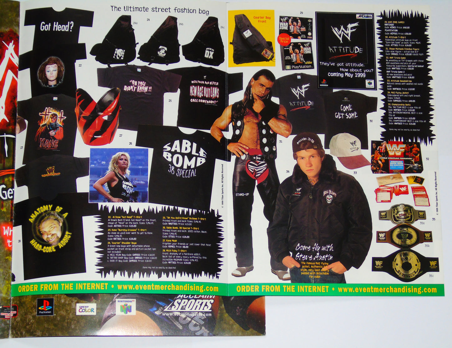 WWF Wrestling Attitude Adjustment Tour 1999 Official Event Program