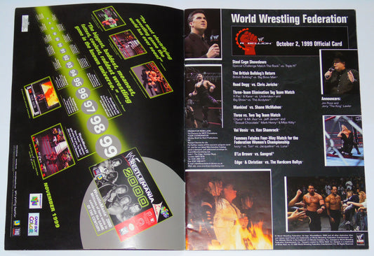 WWF Wrestling Rebellion Tour 1999 Official Event Program
